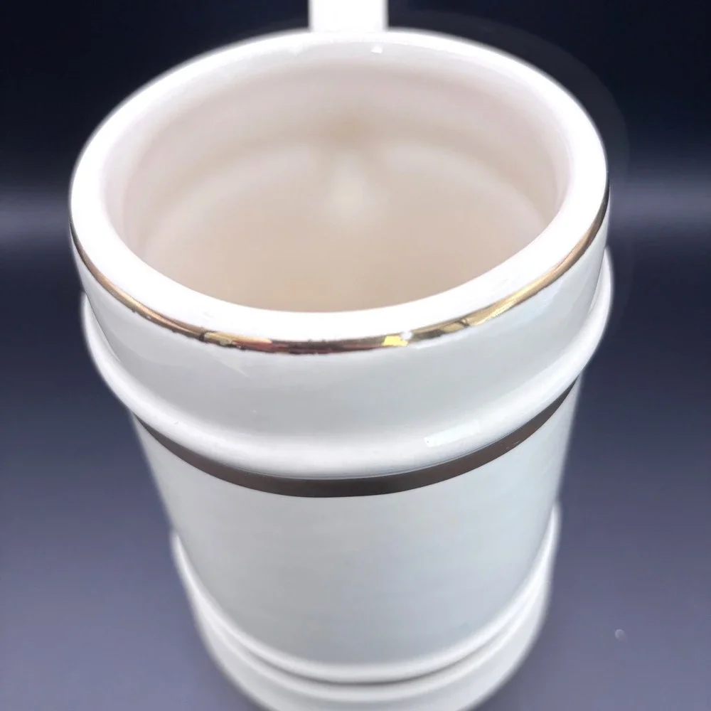 Vintage 1960s‎ Harvard Beer Stein Mug Ceramic Ivory Gold VERITAS